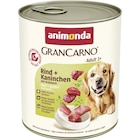 Aktuelles Animonda Dog Dose GranCarno Adult Rind, Kaninchen & Kräuter 800 g Angebot bei Zookauf in Bremen ab 2,49 €