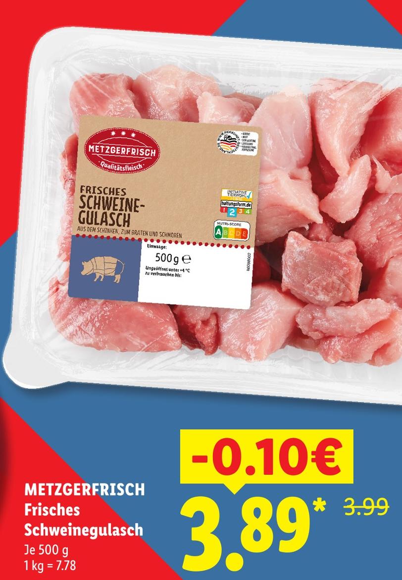 Frisches Schweinegulasch