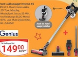 Hand-/Akkusauger Invictus X9 von Genius für 149,00 € bei GLOBUS im Angebot Hand-/Akkusauger Invictus X9 von Genius im aktuellen GLOBUS Prospekt