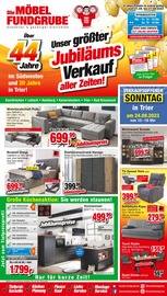 Fernseher im Die Möbelfundgrube Prospekt in Bexbach Aktueller Die Möbelfundgrube Prospekt mit Fernseher, "Unser grösster Jubiläumsverkauf aller Zeiten!", Seite 1