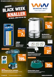 Werkers Welt Prospekt: "UNSERE BLACK WEEK KNALLER", 8 Seiten, 23.11.2024 - 30.11.2024