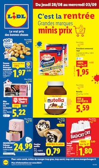 Prospectus Lidl de la semaine "C'est la rentrée Grandes marques minis prix" avec 1 pages, valide du 28/08/2025 au 03/09/2025 pour Mourenx et alentours