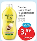 Body Tonic Feuchtigkeitslotion von Garnier für 3,99 € bei budni im Angebot Body Tonic Feuchtigkeitslotion von Garnier im aktuellen budni Prospekt