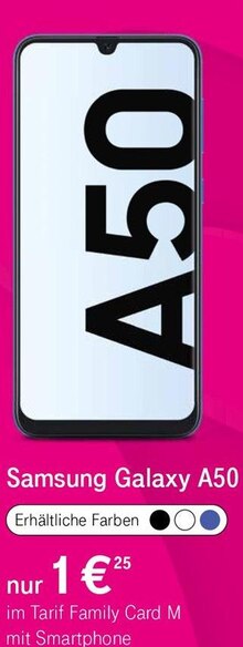 Samsung Galaxy A50 bei Telekom Shop in Coesfeld Samsung Galaxy A50 im Angebot bei Telekom Shop Coesfeld für 1,00 €