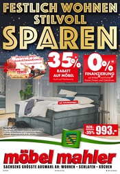 Aktueller Möbel Mahler Siebenlehn Prospekt mit Bett, "FESTLICH WOHNEN - STILVOLL SPAREN", Seite 1