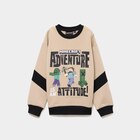 Sweat col rond manches longues Minecraft beige garçon en promo chez La Halle Sweat col rond manches longues Minecraft beige garçon dans le catalogue La Halle