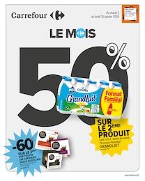 Prospectus Carrefour à La Ricamarie, "Le mois 50%", 54 pages, 02/01/2024 - 15/01/2024