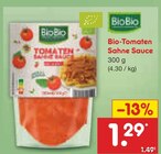 Bio-Tomaten Sahne Sauce im Angebot bei Netto Marken-Discount in Halle Bio-Tomaten Sahne Sauce Angebote von BioBio bei Netto Marken-Discount Halle für 1,29 €