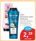 Gliss Shampoo oder Spülung von Schwarzkopf für 2,29 € bei budni im Angebot Gliss Shampoo oder Spülung von Schwarzkopf im aktuellen budni Prospekt