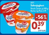 Sahnejoghurt von ZOTT im aktuellen ALDI SÜD Prospekt für 0,39 €