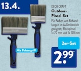 Outdoor-Pinsel-Set von DECO CRAFT im aktuellen ALDI SÜD Prospekt für 2,99 €