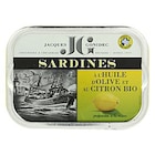 Sardine à l'huile d'olive et citron - 115 g - JACQUES GONIDEC en promo chez NaturéO Bezons à 3,99 €