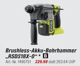 Brushless-Akku-Bohrhammer RSDS18X-0 Angebote von Ryobi bei toom Baumarkt Soest für 229,99 €