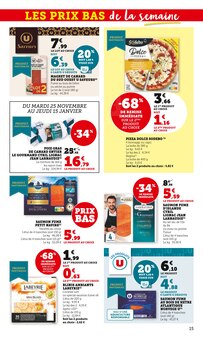 Promotion Pizza surgelée dans le prospectus Super U, valable du 25/11/2025 au 07/12/2025 Promo Pizza surgelée dans le catalogue Super U du moment à la page 15