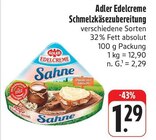 Edelcreme Schmelzkäsezubereitung im Angebot bei EDEKA in Bamberg Edelcreme Schmelzkäsezubereitung Angebote von Adler bei EDEKA Bamberg für 1,29 €