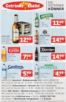 Mineralwasser im Getränke Oase Prospekt "Aktuelle Angebote" mit 1 Seiten (Dortmund)