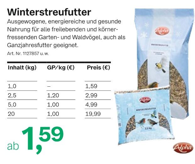 BayWa Sonthofen - Winterstreufutter Winterstreufutter Angebot bei BayWa Sonthofen im Prospekt Den Garten im Herbst aktiv gestalten!