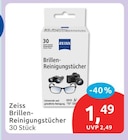 Brillen-Reinigungstücher von Zeiss für 1,49 € bei budni im Angebot Brillen-Reinigungstücher von Zeiss im aktuellen budni Prospekt