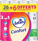 Papier hygiénique Confort blanc x26 - LOTUS - Intermarché Hyper Papier hygiénique Confort blanc x26 - LOTUS à 8,58 € dans le catalogue Intermarché Hyper