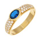 Bague en plaqué or et oxydes de zirconium bleu - E.Leclerc Bague en plaqué or et oxydes de zirconium bleu à 31,00 € dans le catalogue E.Leclerc