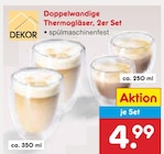 Doppelwandige Thermogläser, 2er Set im Netto Marken-Discount Prospekt Doppelwandige Thermogläser, 2er Set von Dekor im aktuellen Netto Marken-Discount Prospekt für 4,99 €