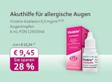 Vividrin Azelastin Augentropfen von Bausch + Lomb im aktuellen mea - meine apotheke Prospekt für 9,45 €