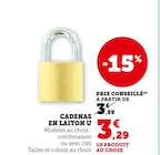 Cadenas en laiton - U en promo chez Super U Asnières-sur-Seine à 3,29 €