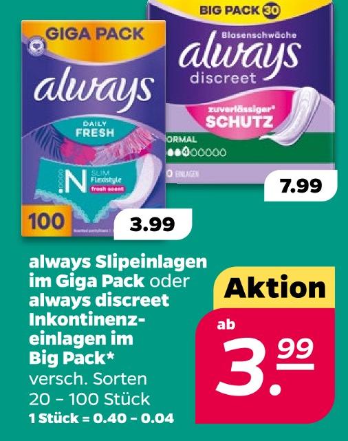 discreet Inkontinenzeinlagen im Big Pack