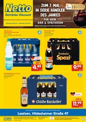 Aktueller Netto Marken-Discount Prospekt mit Bier, "ZUM 7. MAL IN SERIE HÄNDLER DES JAHRES FÜR WEIN, BIER & SPIRITUOSEN", Seite 1