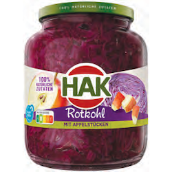 Rotkohl mit Apfelstücken
