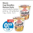 Cup Noodles Ramen Style Chicken von Nissin im aktuellen V-Markt Prospekt für 0,99 €
