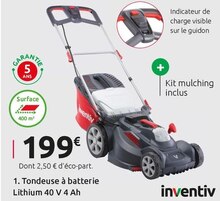 Tondeuse à batterie lithium - Mr Bricolage à Lille Tondeuse à batterie lithium en promo chez Mr Bricolage Lille à 199,00 €