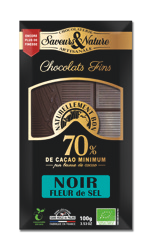 CHOCOLAT NOIR 70% FLEUR DE SEL - NaturéO à Saint-Herblain CHOCOLAT NOIR 70% FLEUR DE SEL en promo chez NaturéO Saint-Herblain