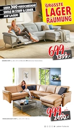 Ecksofa im Polstermöbel Fischer Prospekt in Heilbronn Aktueller Polstermöbel Fischer Prospekt mit Ecksofa, "UNSERE GRÖSSTE LAGERRLAGERRÄUMUNG", Seite 3