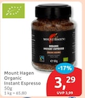 Organic Instant Espresso im Angebot bei budni in Berlin Organic Instant Espresso Angebote von Mount Hagen bei budni Berlin für 3,29 €