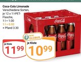 Aktuelle Coca Cola Angebote bei GLOBUS in Weimar Aktuelles Coca-Cola Limonade Angebot bei GLOBUS in Weimar ab 10,99 €