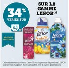 34% versés sur ma Carte U sur la gamme Lenor(a) - Lenor en promo chez Super U Orléans