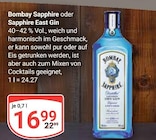 Aktuelles Sapphire oder Sapphire East Gin Angebot bei GLOBUS in Leipzig ab 16,99 €