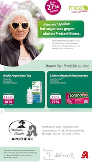 mea - meine apotheke Prospekt der Woche "Unsere Mai-Angebote" Seite 1, 01.05.2026 bis 31.05.2026 für Braunschweig Aktueller mea - meine apotheke Prospekt "Unsere Mai-Angebote" Seite 1 von 4 Seiten für Braunschweig