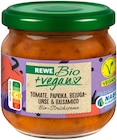 Tomate, Paprika, Beluga Linse & Balsamico Streichcreme von REWE Bio + vegan für 1,09 € bei REWE im Angebot Tomate, Paprika, Beluga Linse & Balsamico Streichcreme von REWE Bio + vegan im aktuellen REWE Prospekt