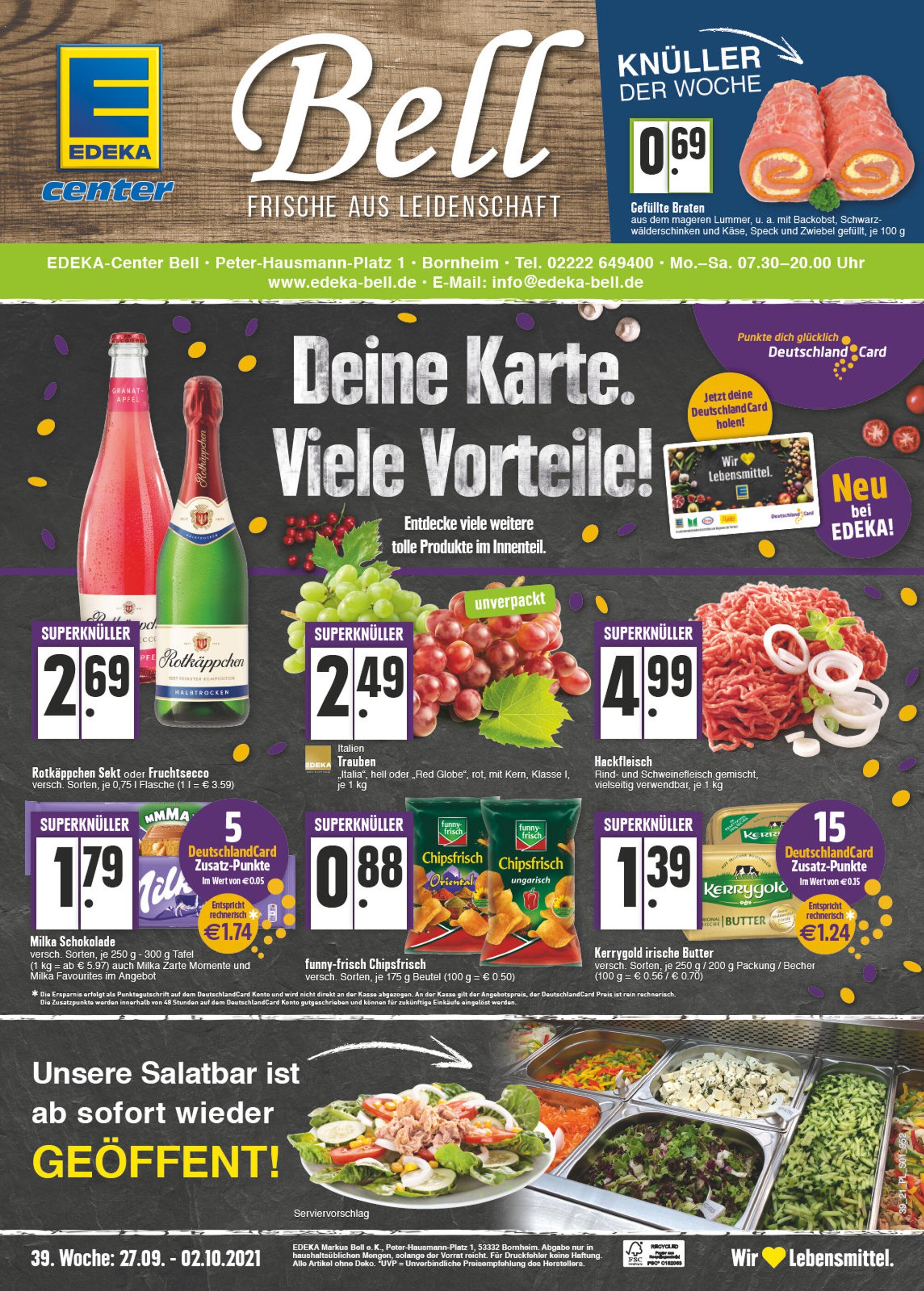 EDEKA Prospekt für Bornheim mit 24 Seiten EDEKA Prospekt für Bornheim: "Aktuelle Angebote", 24 Seiten, 27.09.2021 - 02.10.2021