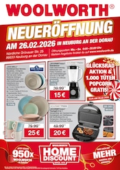 Aktueller Woolworth Discounter Prospekt in Wettstetten und Umgebung, "NEUERÖFFNUNG IN NEUBURG AN DER DONAU" mit 8 Seiten, 27.02.2026 - 27.02.2026