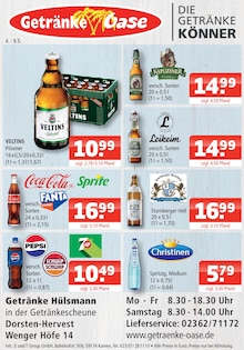 Cola im Getränke Oase Prospekt "Aktuelle Angebote" mit 1 Seiten (Marl)