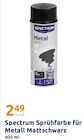 Sprühfarbe für Metall Mattschwarz im Angebot bei Action in Homburg Sprühfarbe für Metall Mattschwarz Angebote von Spectrum bei Action Homburg für 2,49 €
