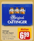 Pils oder Export im REWE Prospekt Pils oder Export von Oettinger im aktuellen REWE Prospekt für 6,99 €