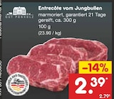 Aktuelle Rindfleisch Angebote bei Netto Marken-Discount in Siegen (Universitätsstadt) Aktuelles Entrecôte vom Jungbullen Angebot bei Netto Marken-Discount in Siegen (Universitätsstadt) ab 2,39 €