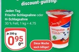 Aktuelles Frische Schlagsahne Angebot bei GLOBUS in Leipzig ab 0,95 €