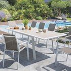 Table Pavane extensible en aluminium lin blanc  10 places - HESPÉRIDE en promo chez Maxi Bazar Antibes à 599,00 €