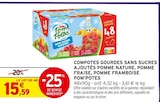 Compotes gourdes sans sucres ajoutés pomme nature, pomme fraise, pomme framboise - POM'POTES en promo chez Intermarché Super Compotes gourdes sans sucres ajoutés pomme nature, pomme fraise, pomme framboise - POM'POTES dans le catalogue Intermarché Super