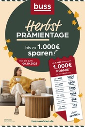 Aktueller buss Möbel & Einrichtung Prospekt in Schiffdorf und Umgebung, "PRÄMIENTAGE" mit 6 Seiten, 26.09.2025 - 06.10.2025